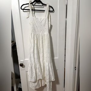 White lace midi dress